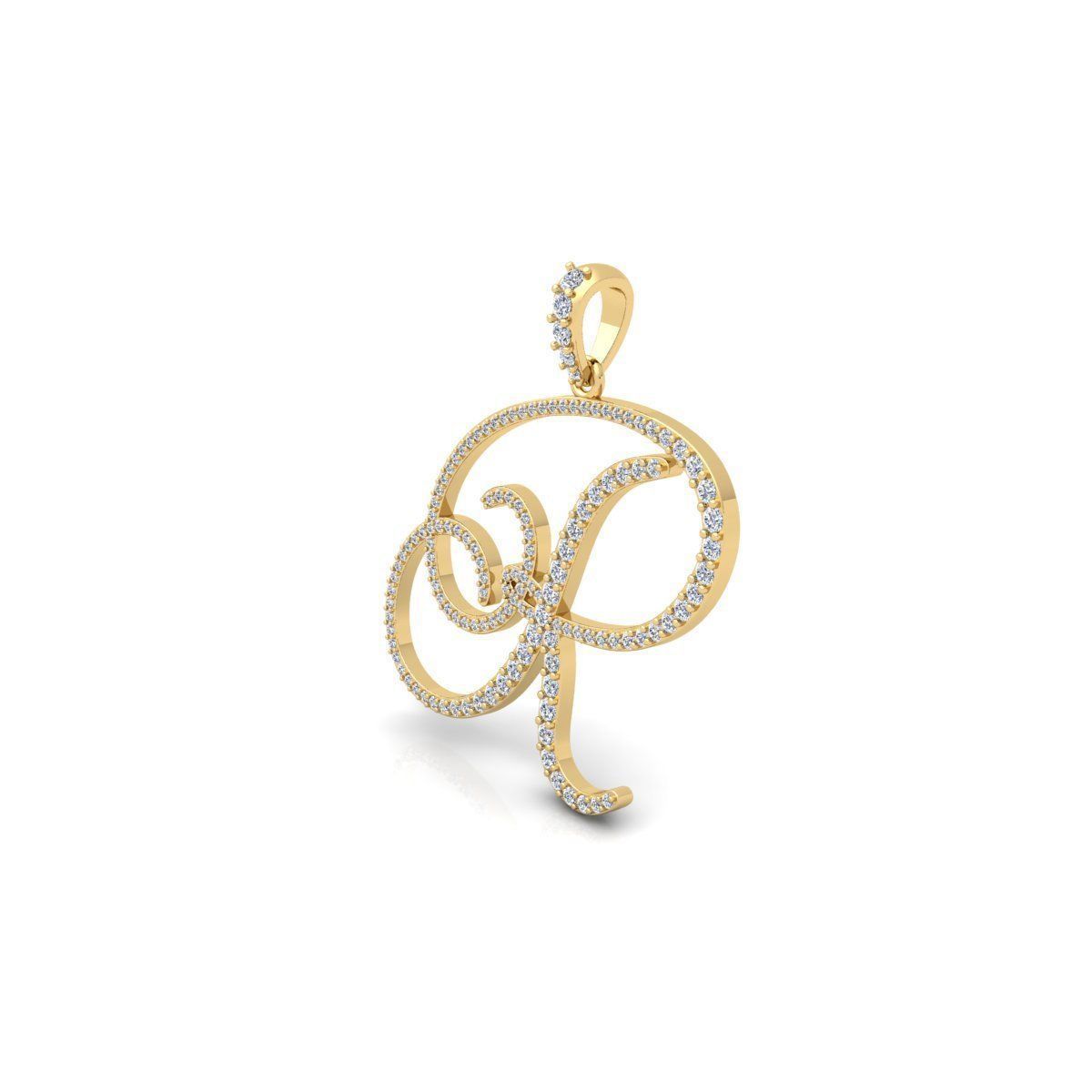 R Font Latter Pendent 3d Model and Render 3D print model_6