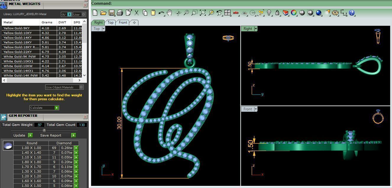 Q Font Latter Pendent 3d Model and Render 3D print model_9