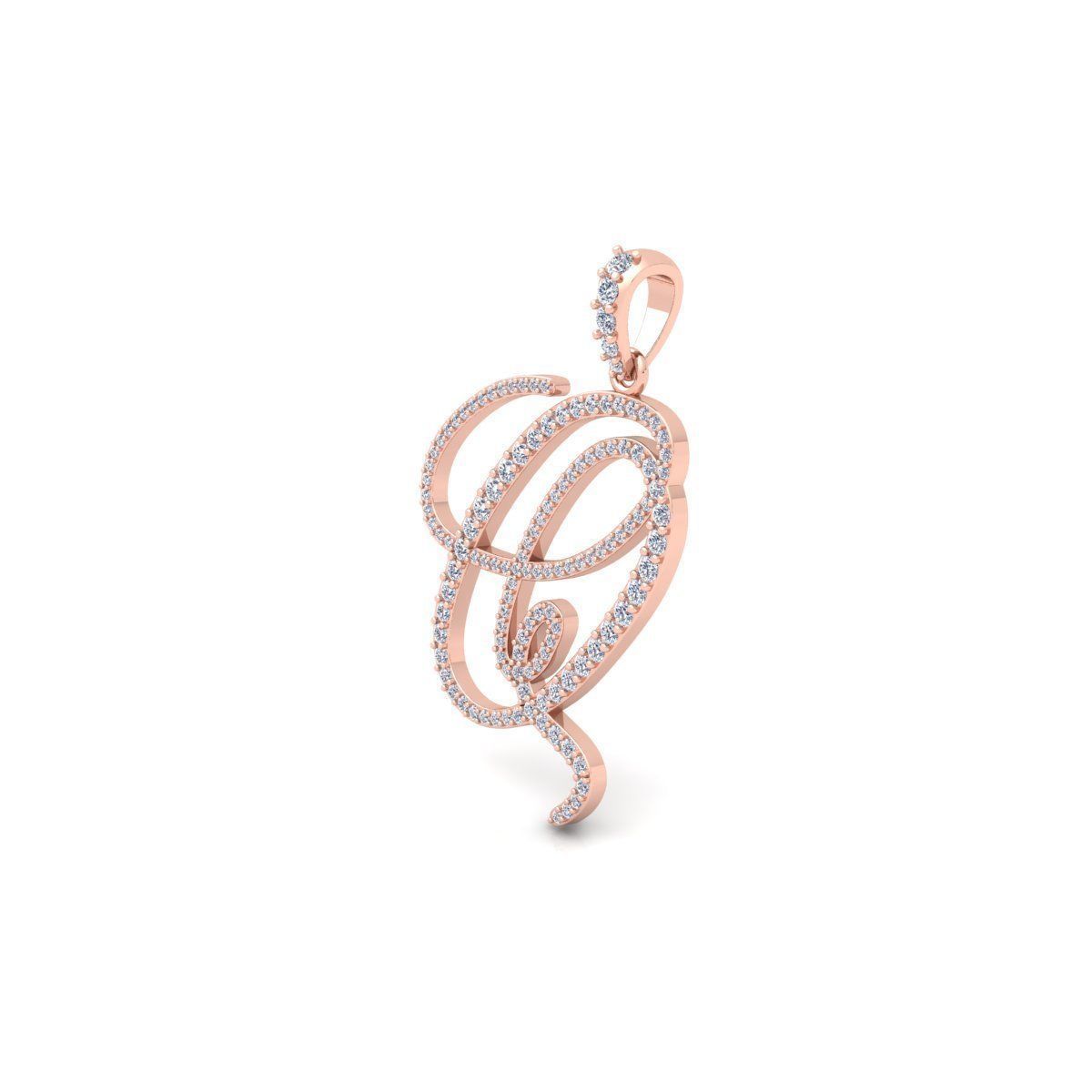 Q Font Latter Pendent 3d Model and Render 3D print model_7