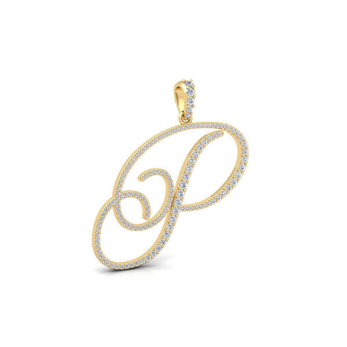 P Font Latter Pendent 3d Model and Render 3D print model_3