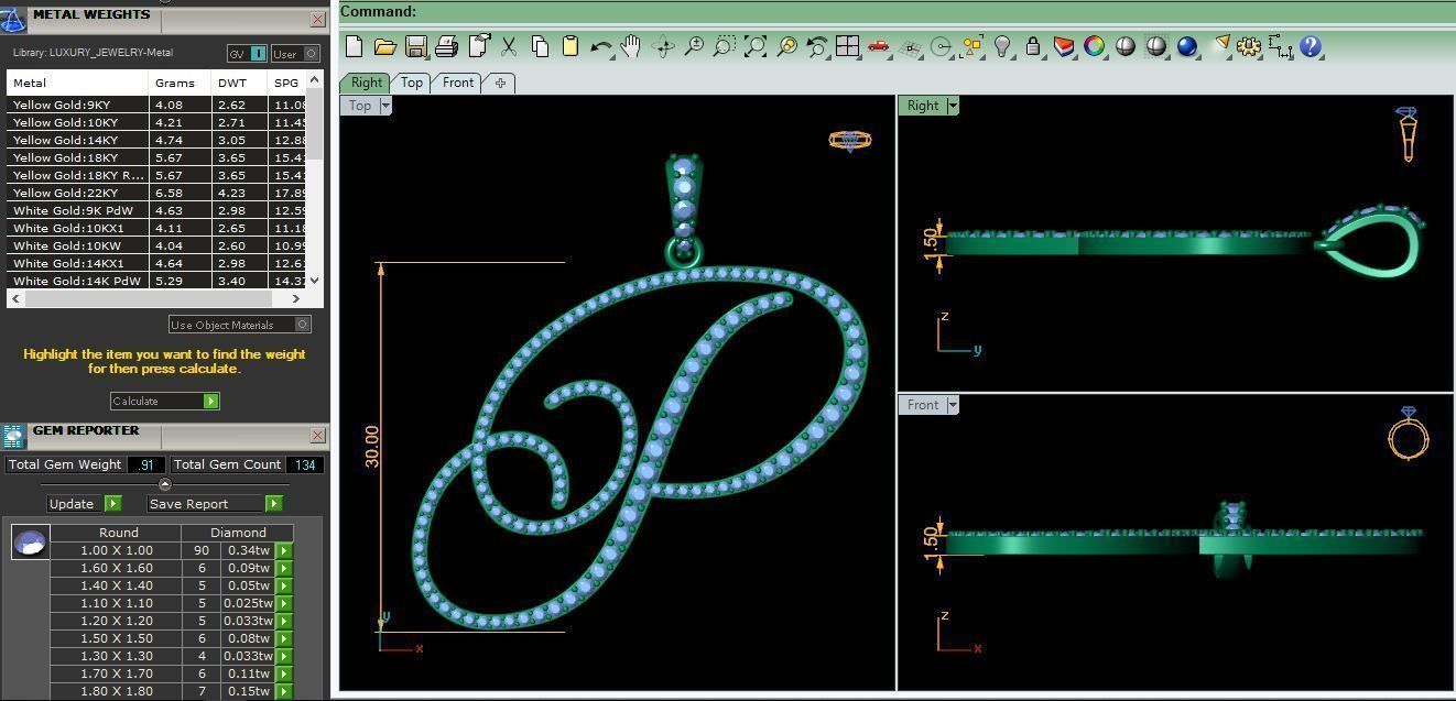 P Font Latter Pendent 3d Model and Render 3D print model_9
