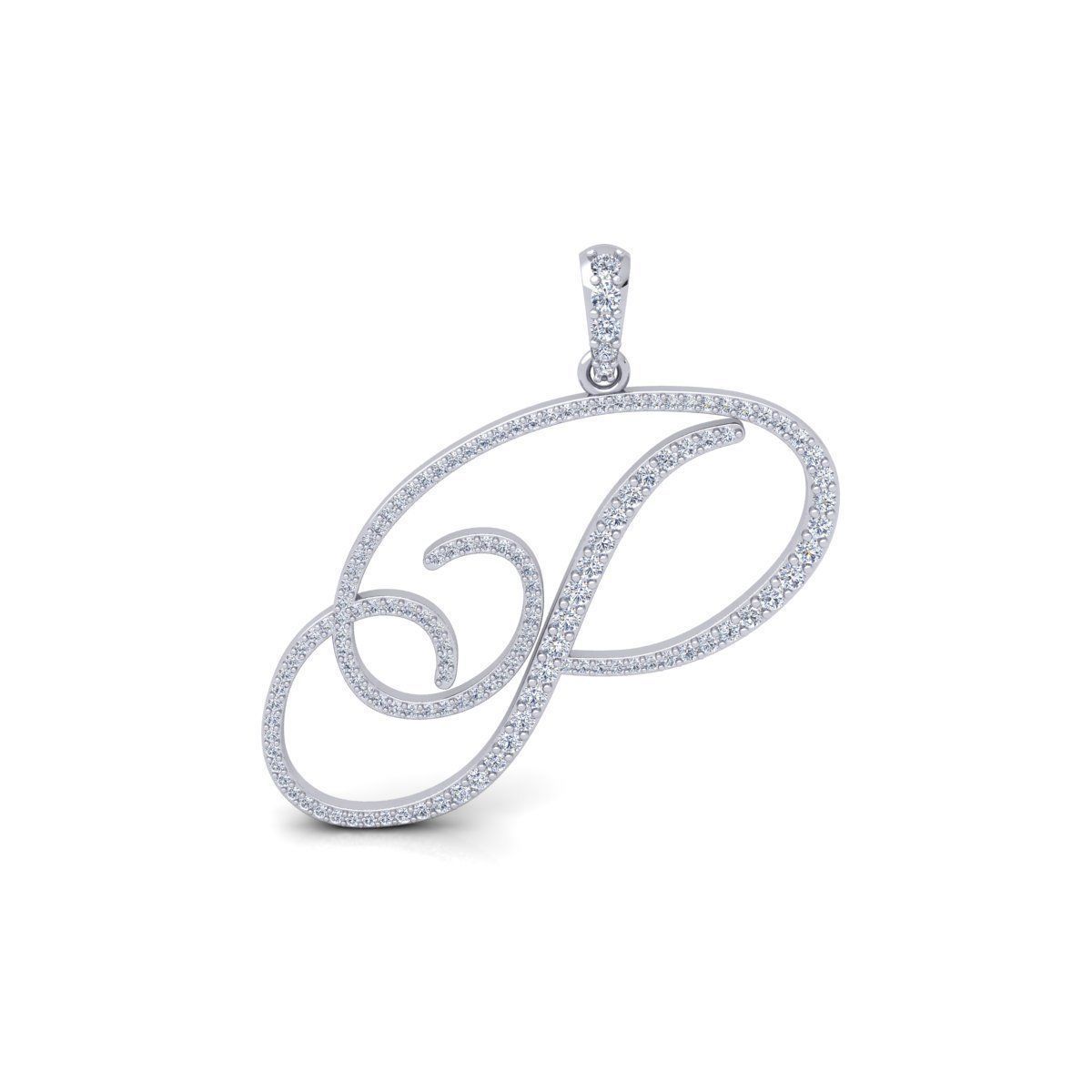 P Font Latter Pendent 3d Model and Render 3D print model_2