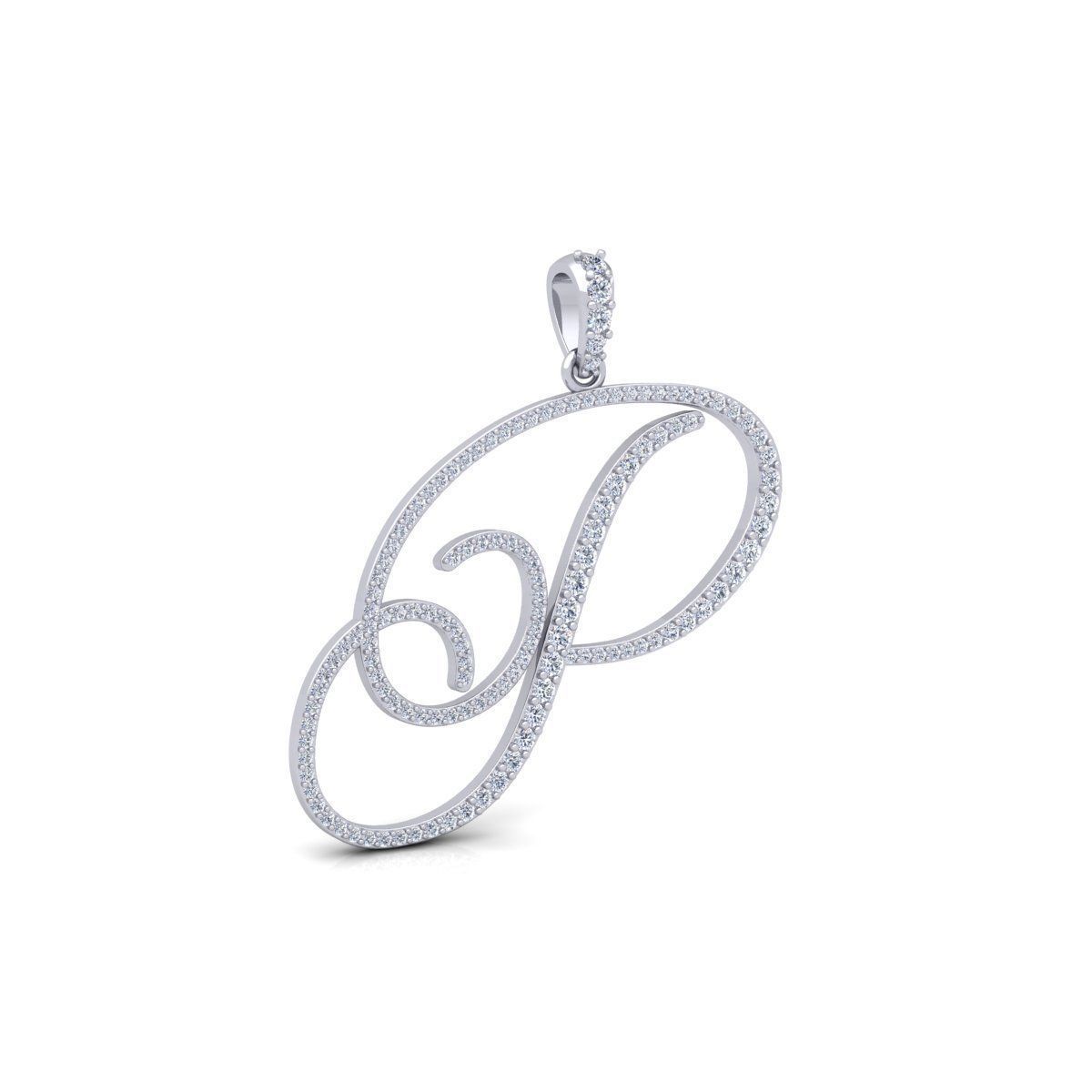 P Font Latter Pendent 3d Model and Render 3D print model_5