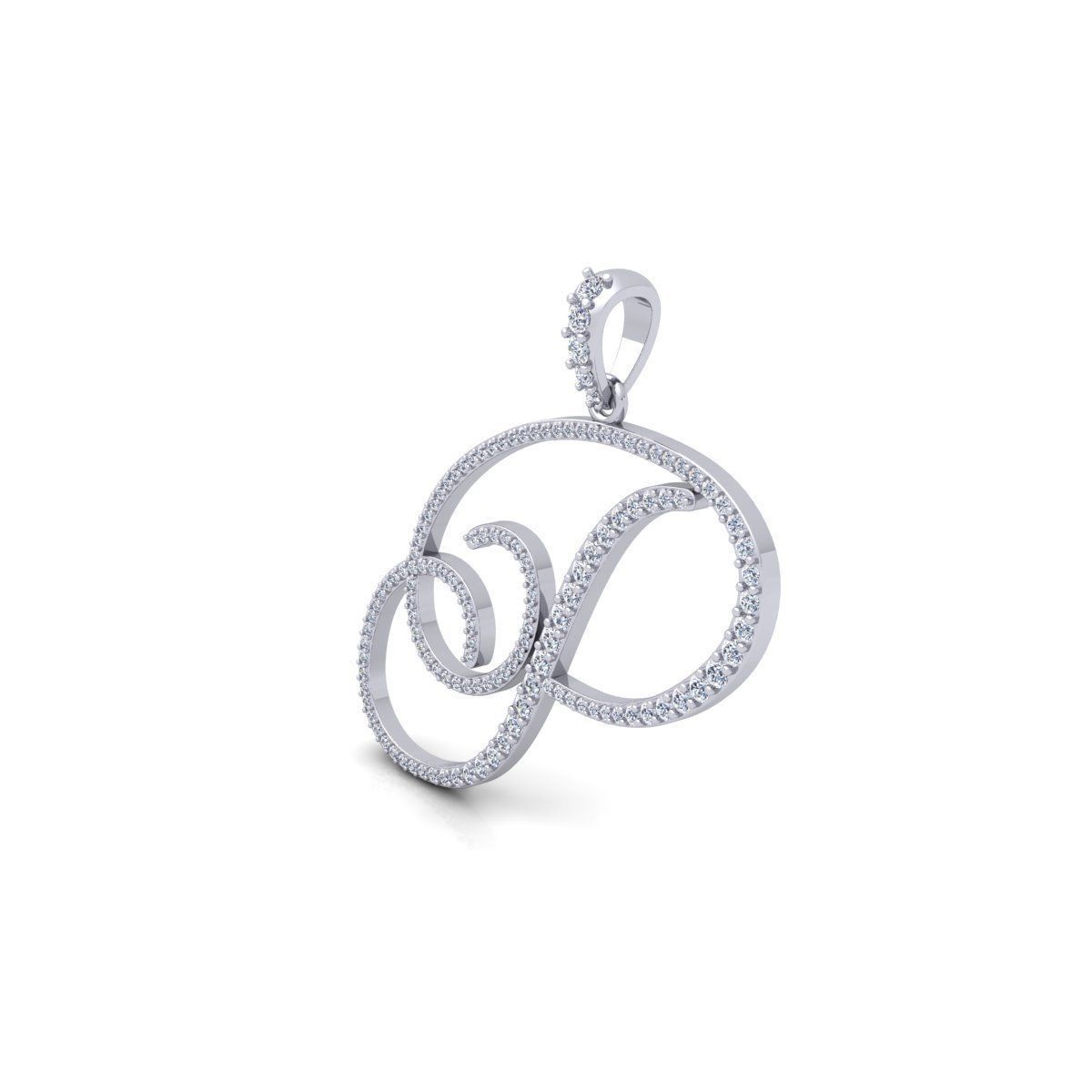 P Font Latter Pendent 3d Model and Render 3D print model_8