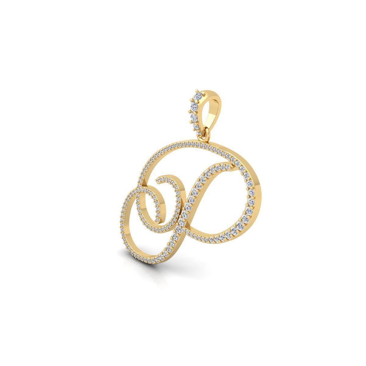 P Font Latter Pendent 3d Model and Render 3D print model_6