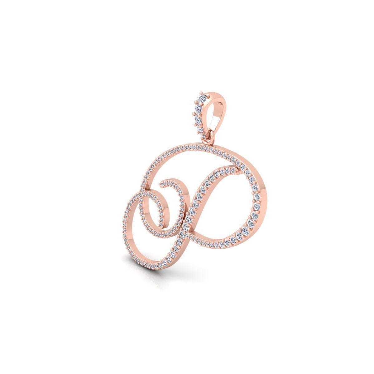 P Font Latter Pendent 3d Model and Render 3D print model_7