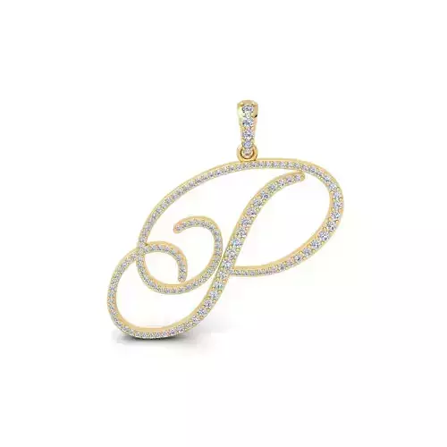 P Font Latter Pendent 3d Model and Render 3D print model