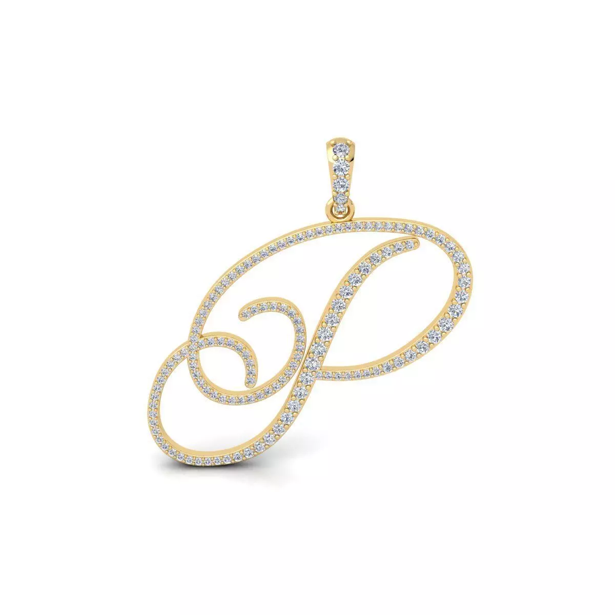 P Font Latter Pendent 3d Model and Render 3D print model_0