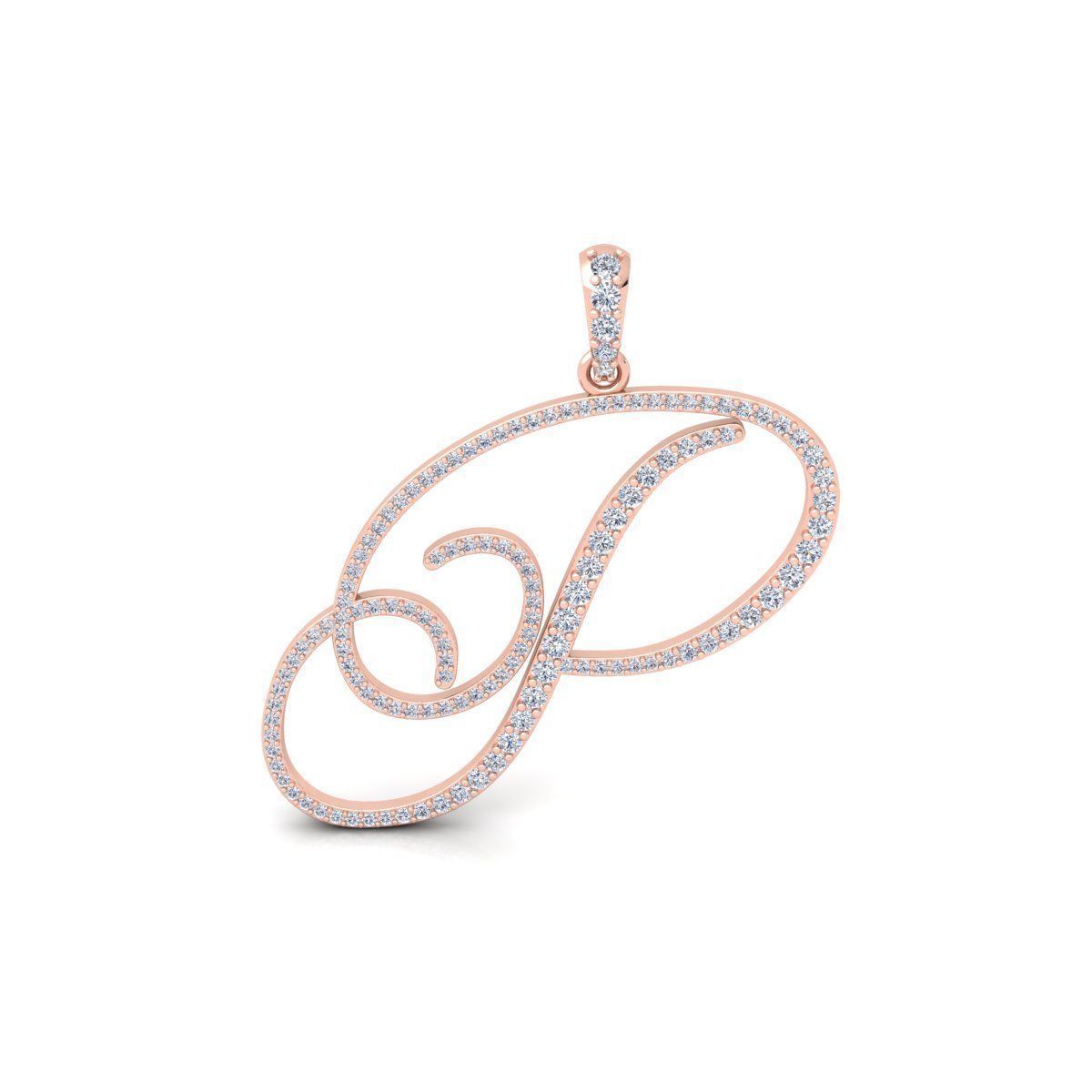 P Font Latter Pendent 3d Model and Render 3D print model_1