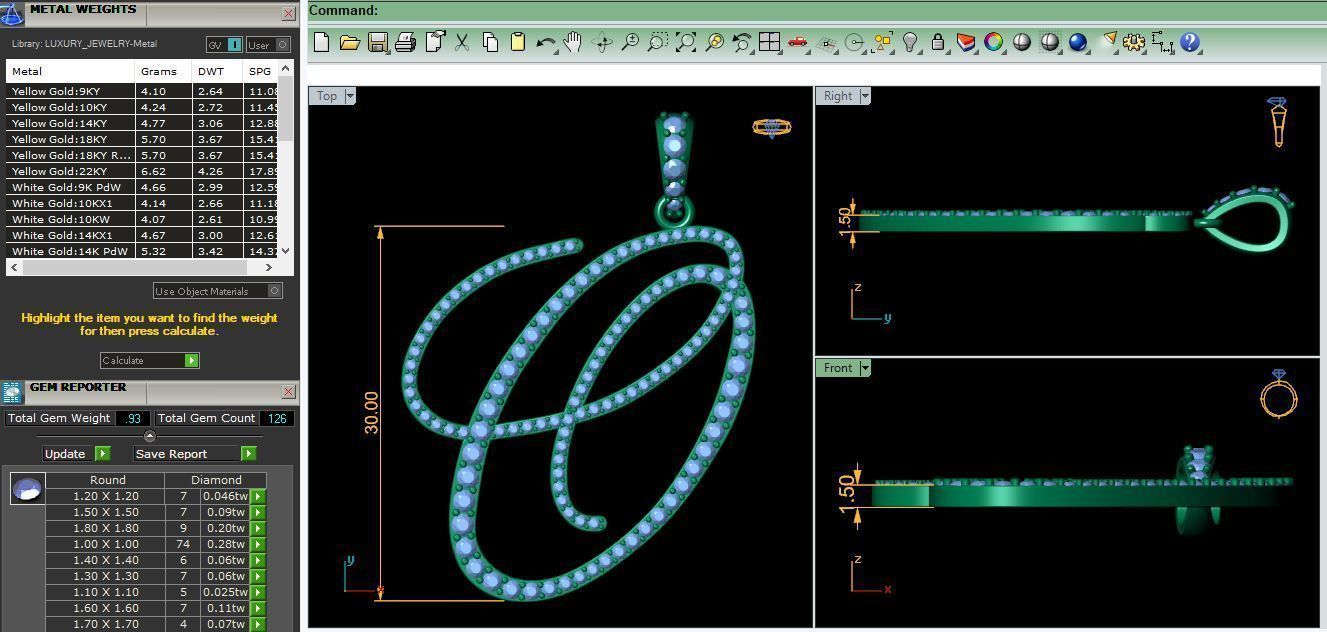O Font Latter Pendent 3d Model and Render 3D print model_9