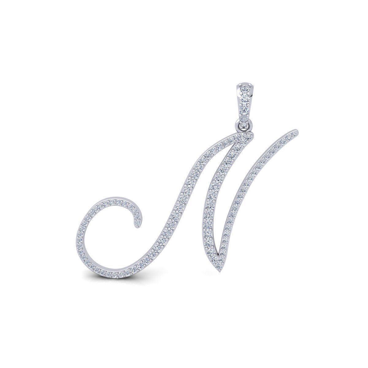 N Font Latter Pendent 3d Model and Render 3D print model_2