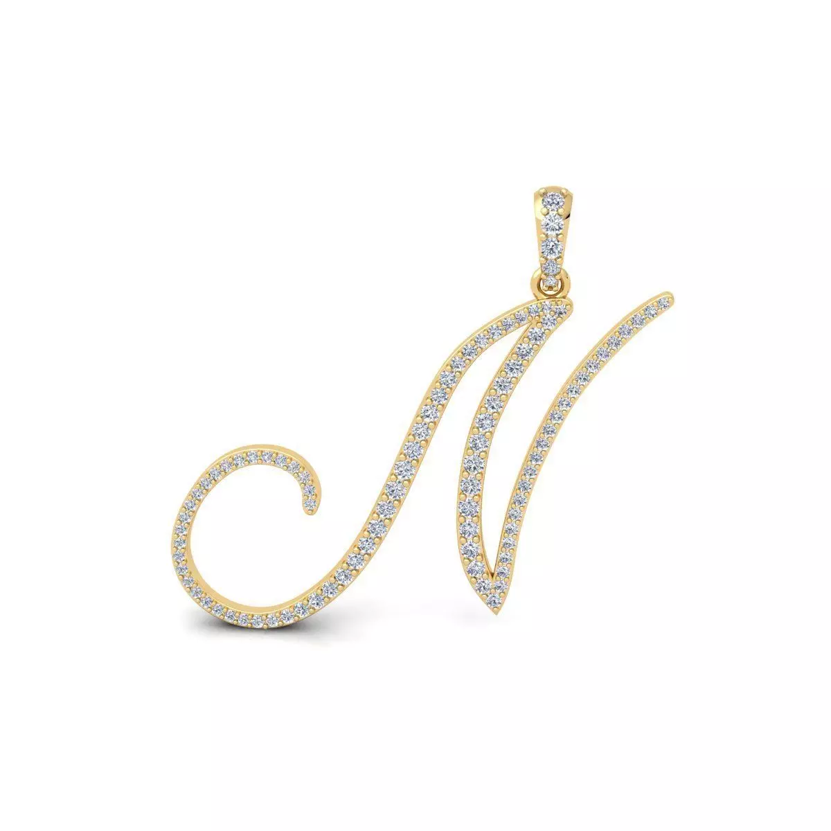 N Font Latter Pendent 3d Model and Render 3D print model_0