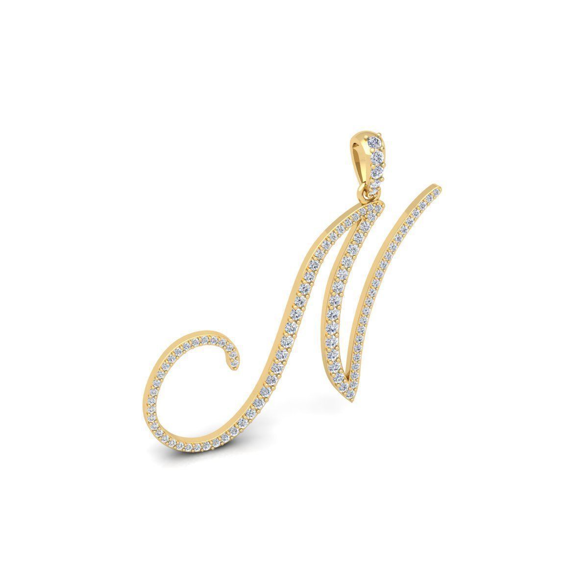 N Font Latter Pendent 3d Model and Render 3D print model_3