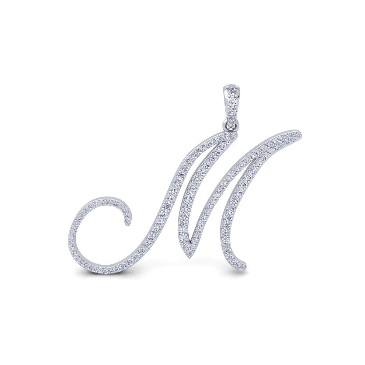 M Font Latter Pendent 3d Model and Render 3D print model_2