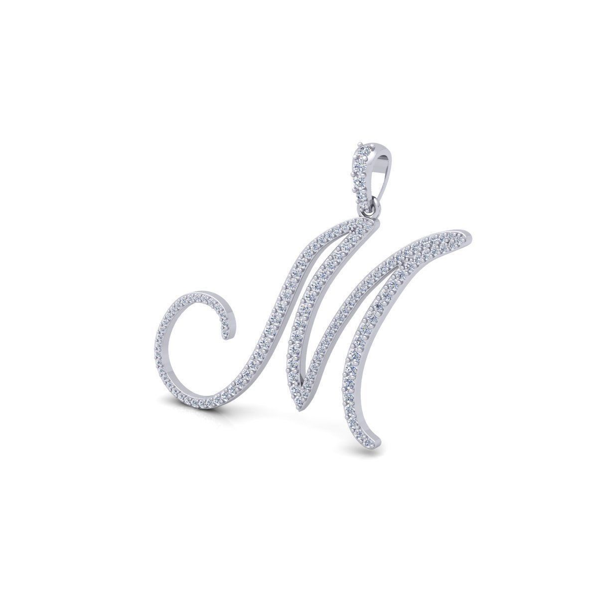 M Font Latter Pendent 3d Model and Render 3D print model_8