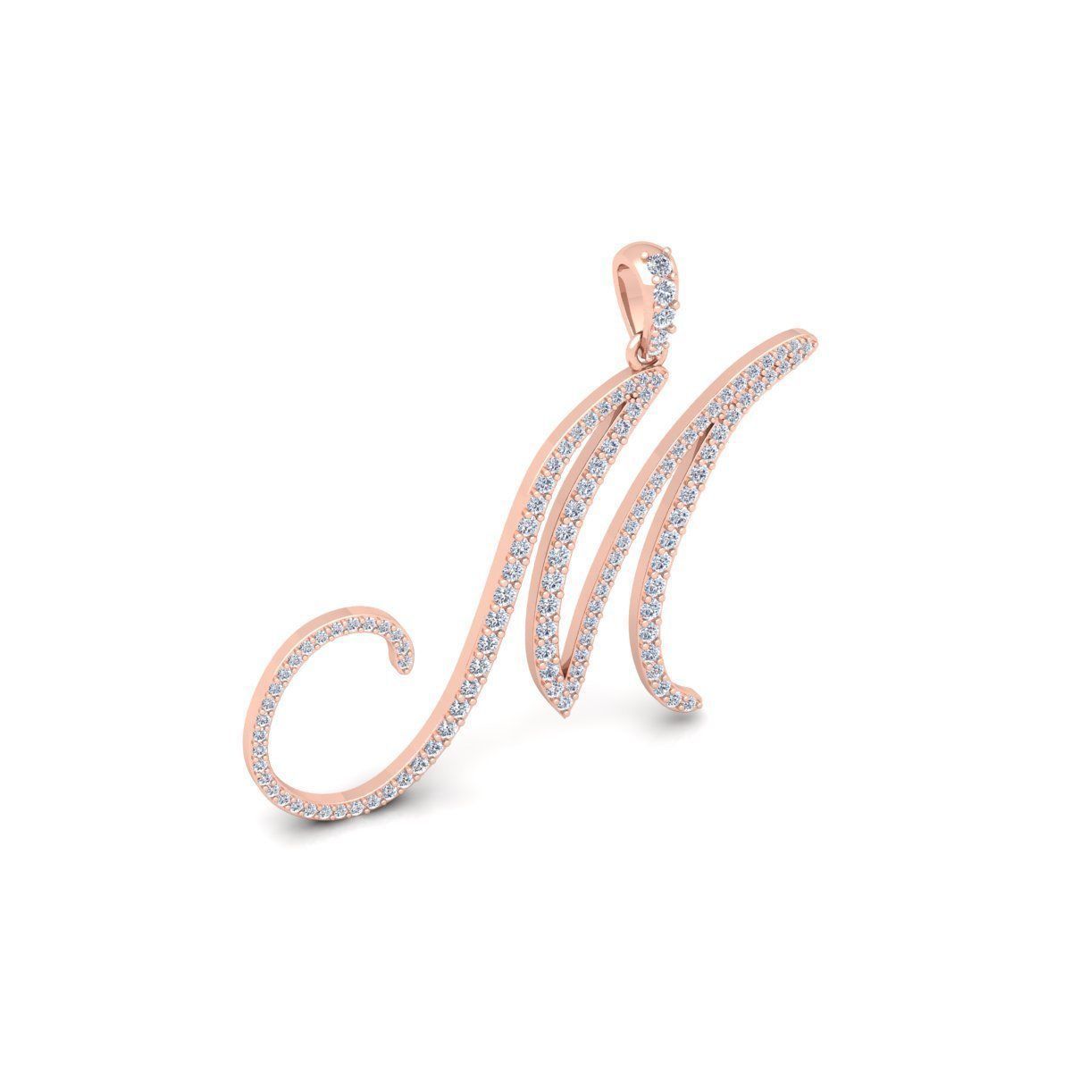 M Font Latter Pendent 3d Model and Render 3D print model_4