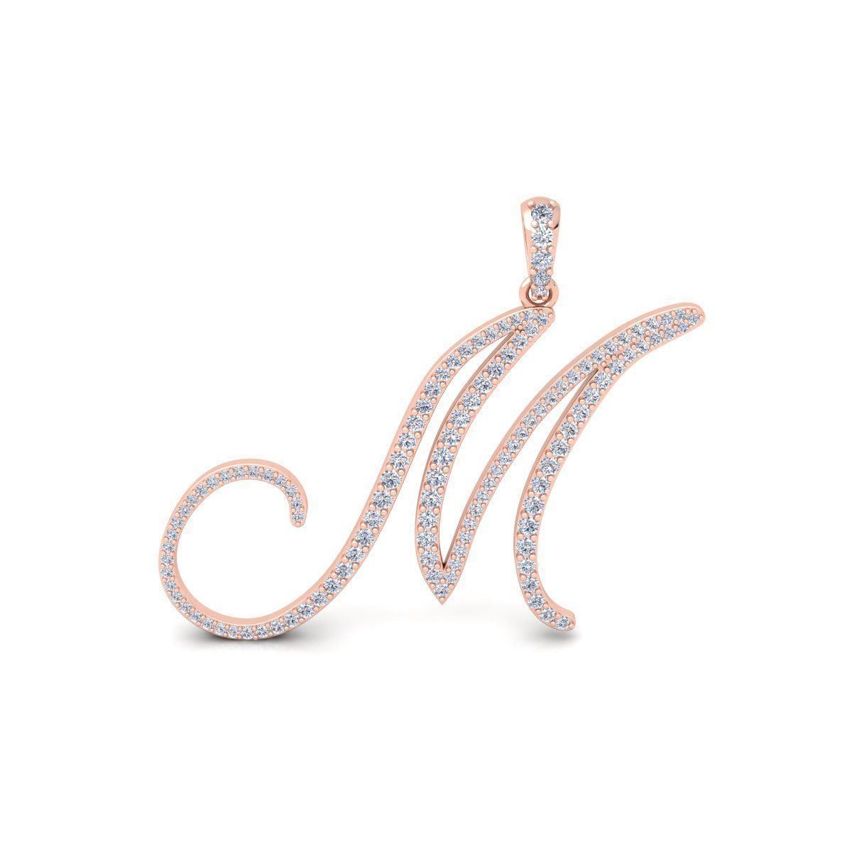 M Font Latter Pendent 3d Model and Render 3D print model_1