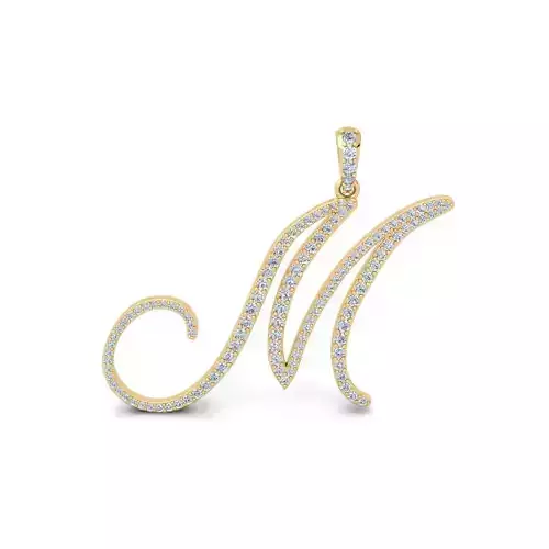 M Font Latter Pendent 3d Model and Render 3D print model