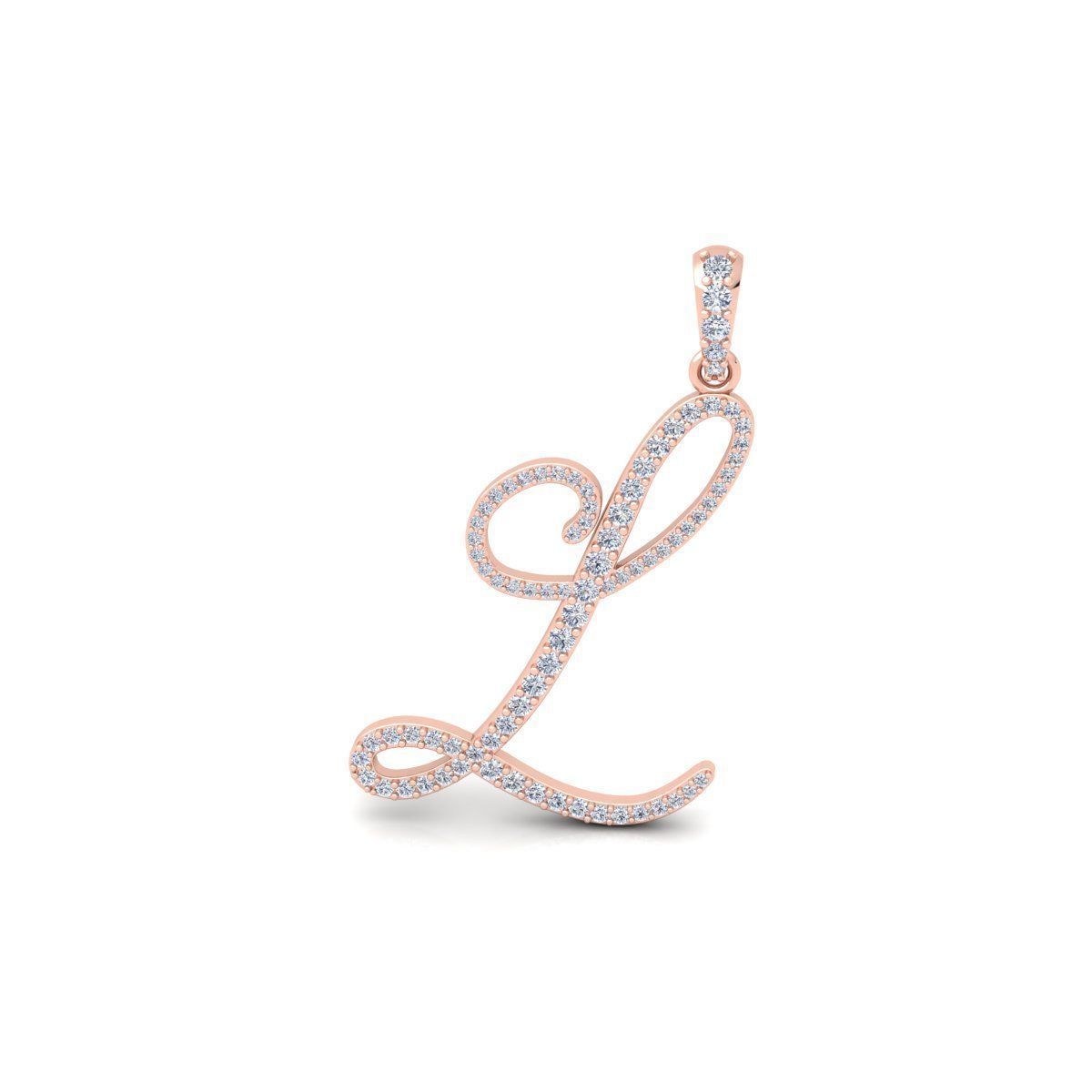 L Font Latter Pendent 3d Model and Render 3D print model_1