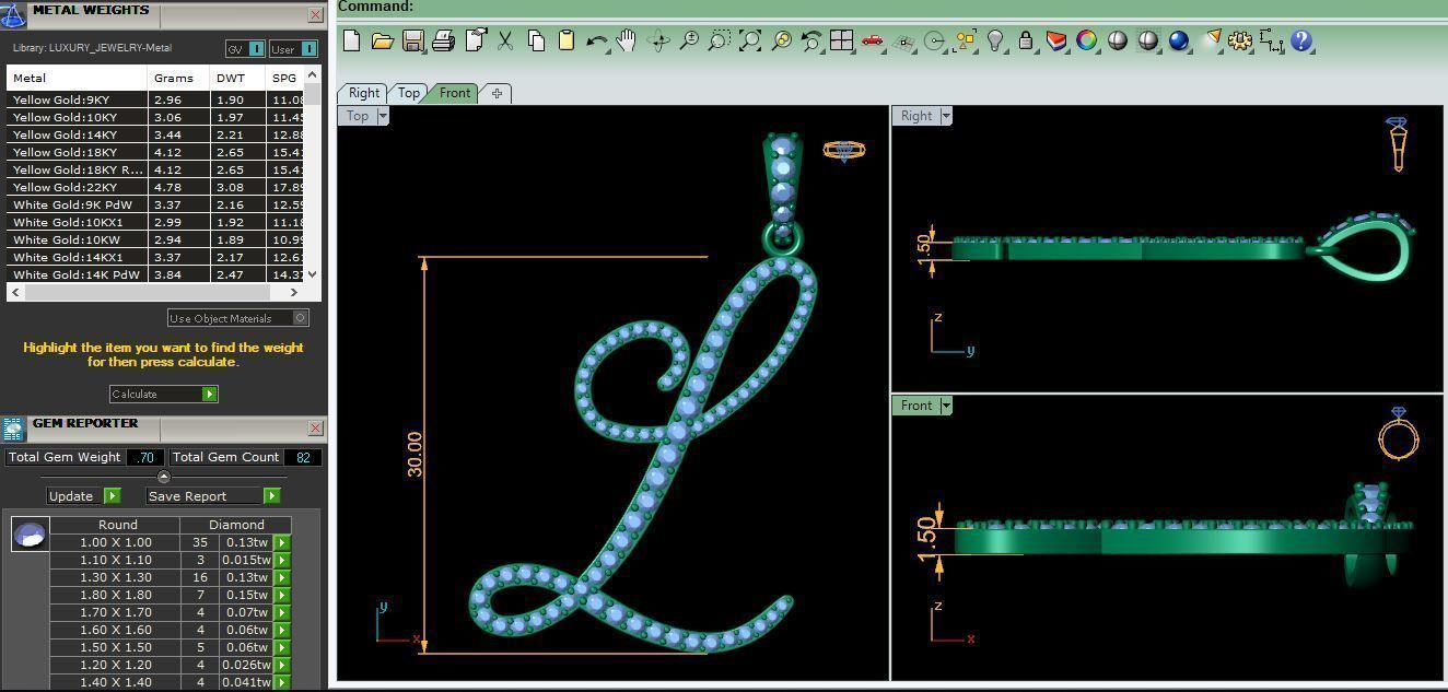 L Font Latter Pendent 3d Model and Render 3D print model_9