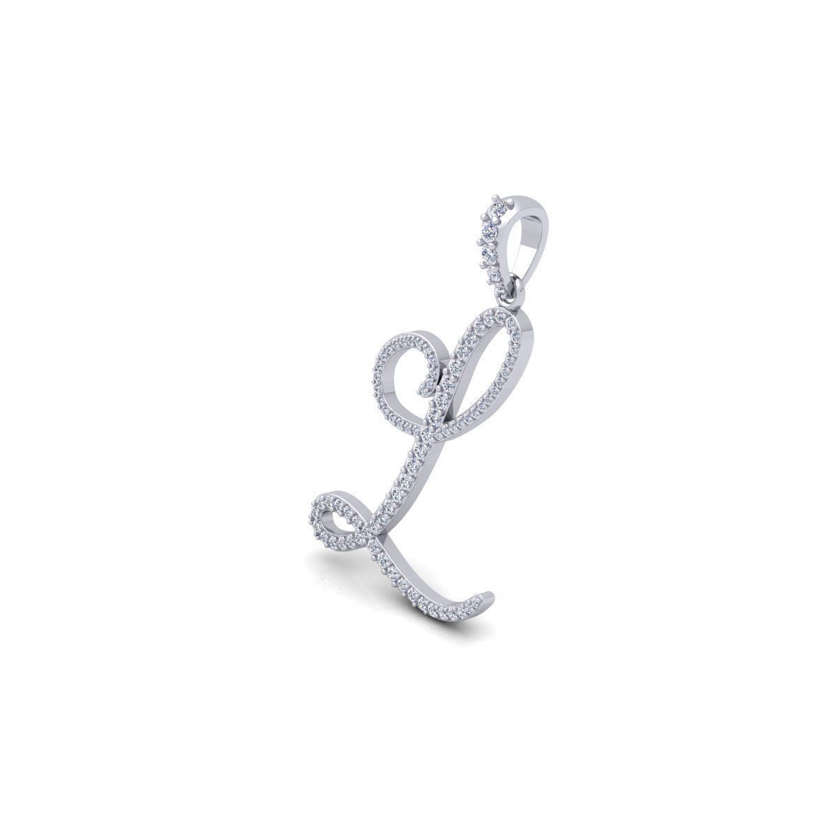 L Font Latter Pendent 3d Model and Render 3D print model_8