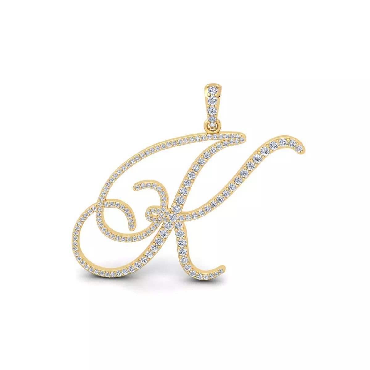 K Font Latter Pendent 3d Model and Render 3D print model_0