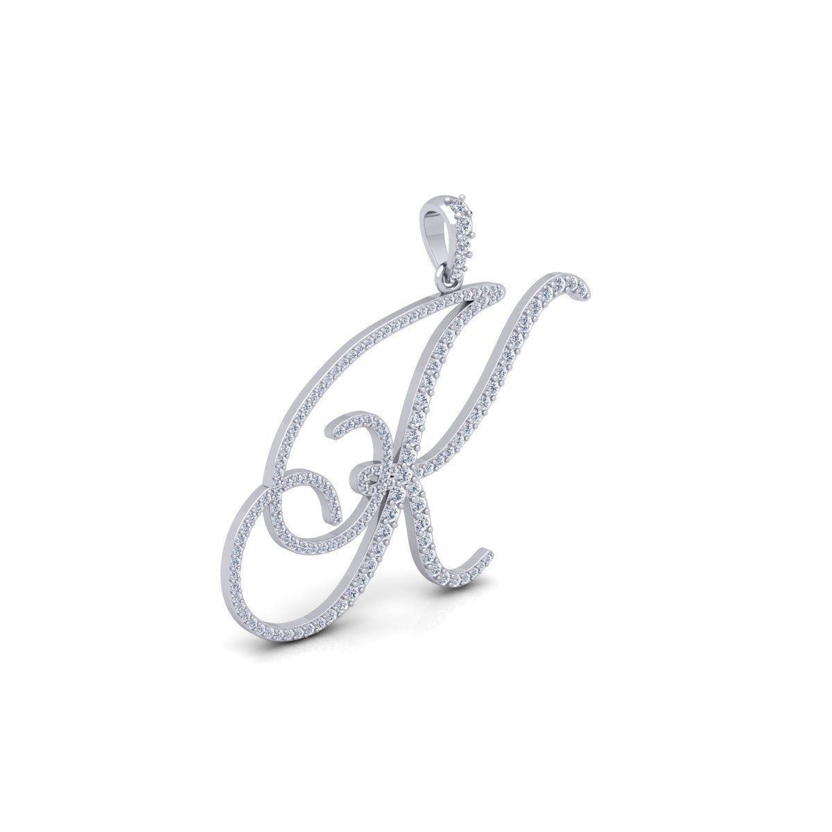 K Font Latter Pendent 3d Model and Render 3D print model_5