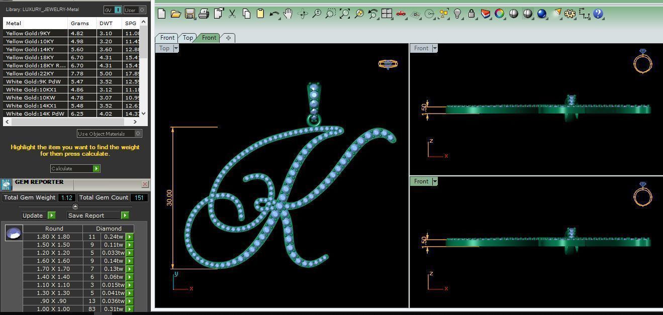 K Font Latter Pendent 3d Model and Render 3D print model_9