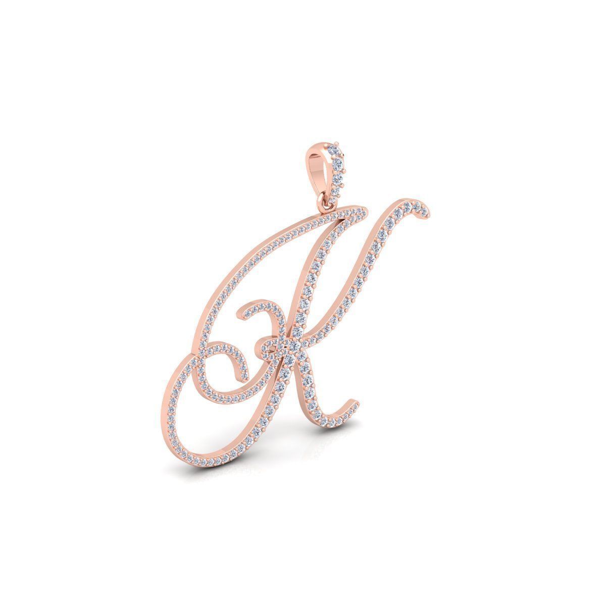 K Font Latter Pendent 3d Model and Render 3D print model_4