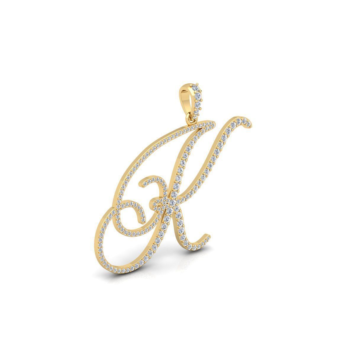 K Font Latter Pendent 3d Model and Render 3D print model_3
