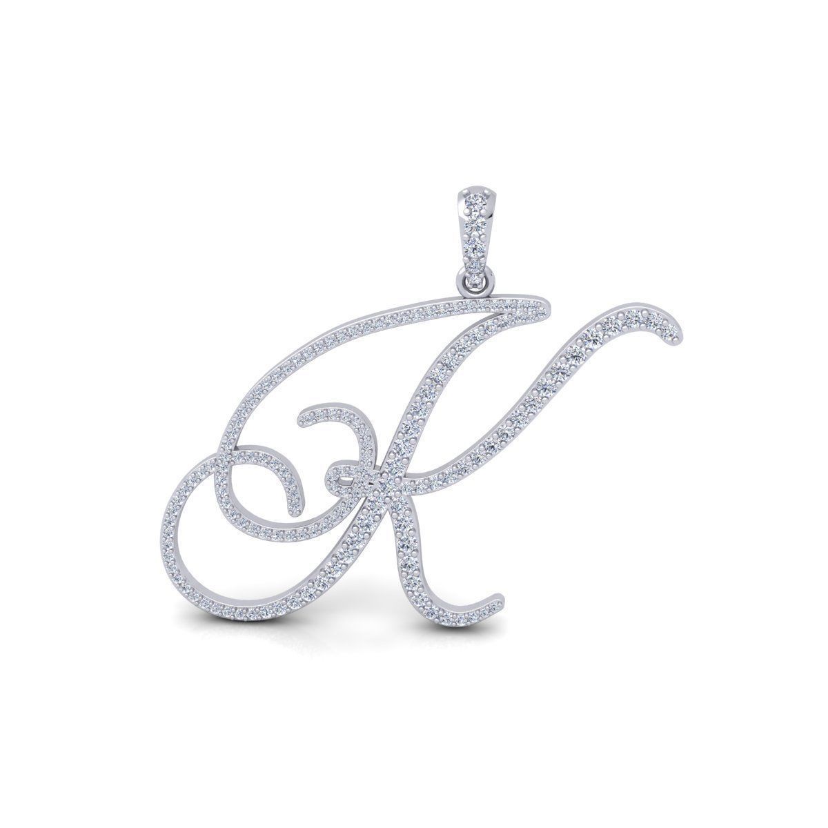 K Font Latter Pendent 3d Model and Render 3D print model_2