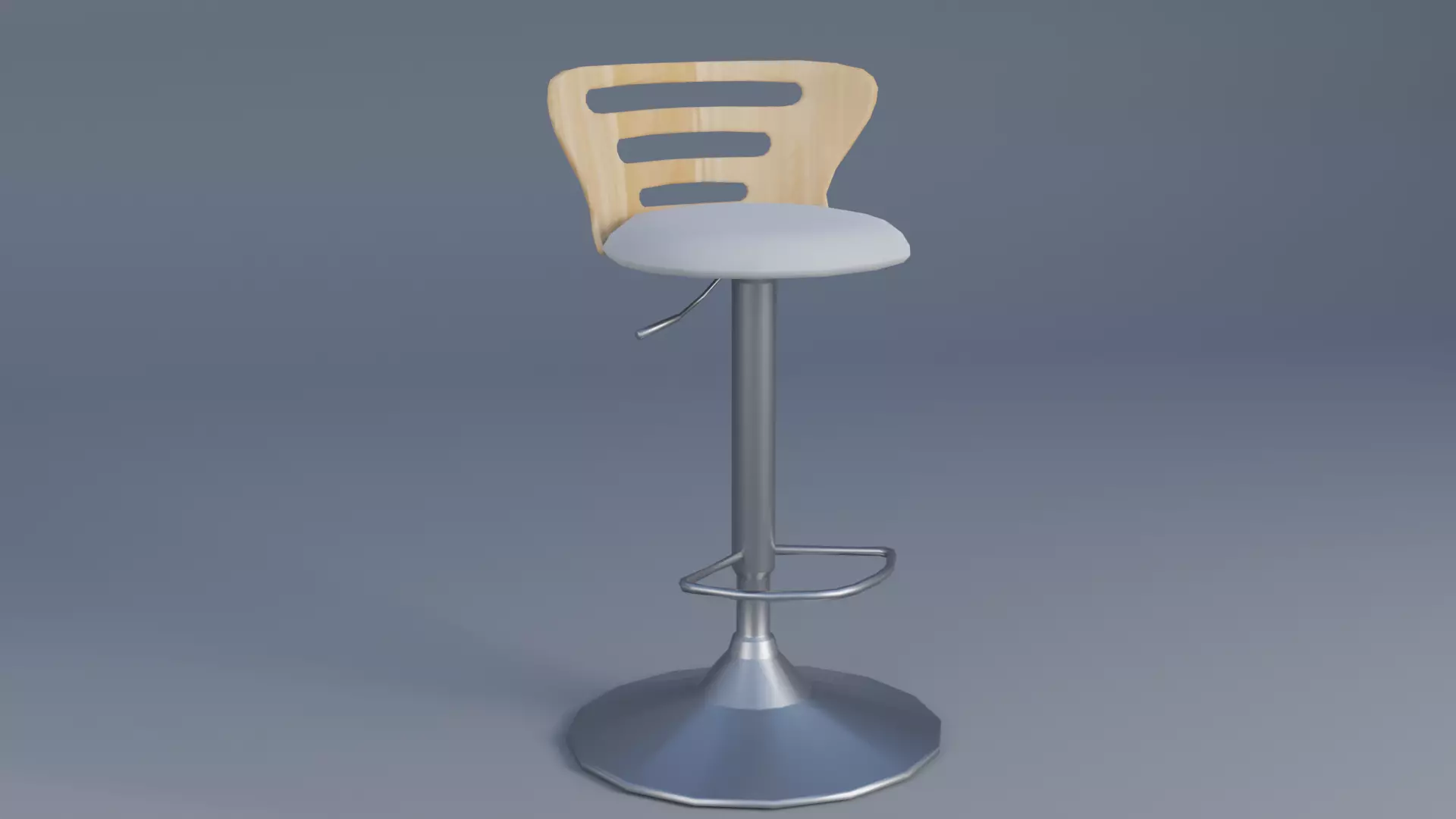 Barchair Low-poly 3D model_0