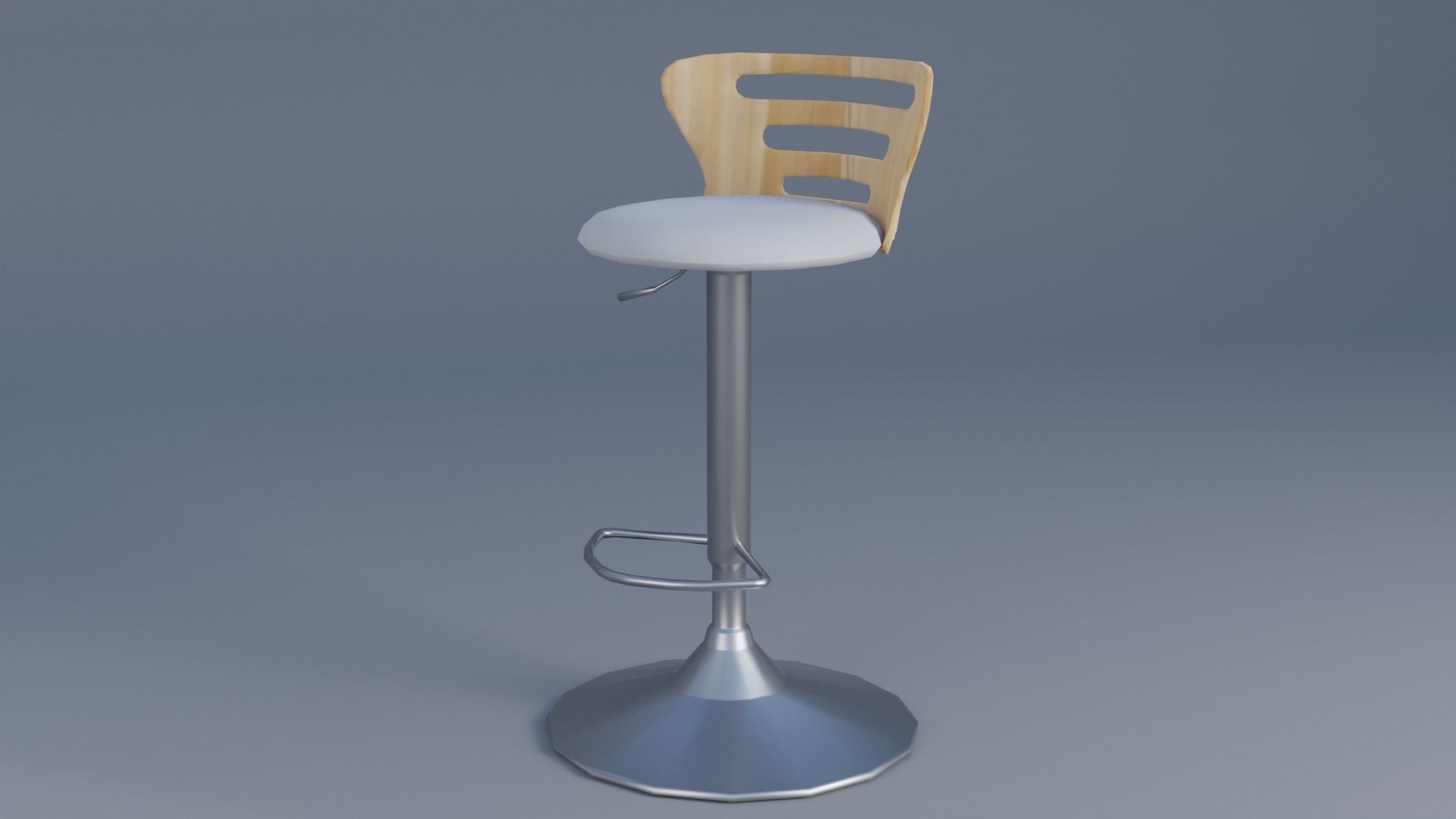 Barchair Low-poly 3D model_1
