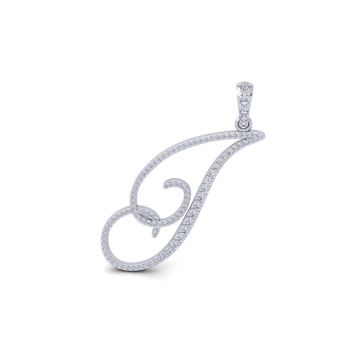 J Font Latter Pendent 3d Model and Render 3D print model 3D print model_2