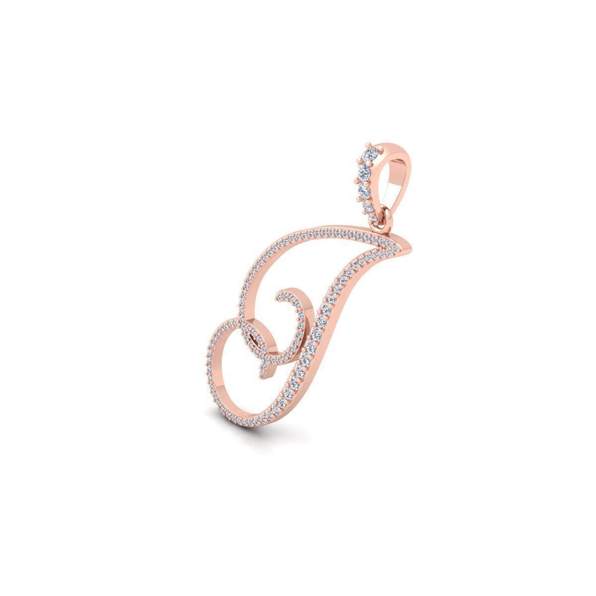 J Font Latter Pendent 3d Model and Render 3D print model 3D print model_7