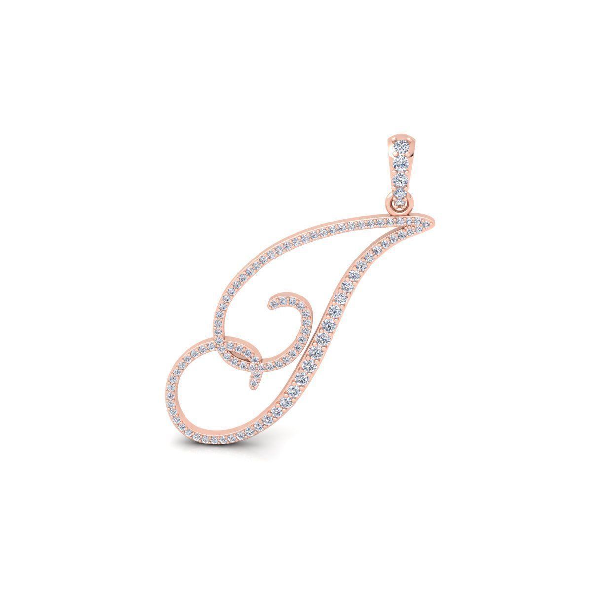 J Font Latter Pendent 3d Model and Render 3D print model 3D print model_1