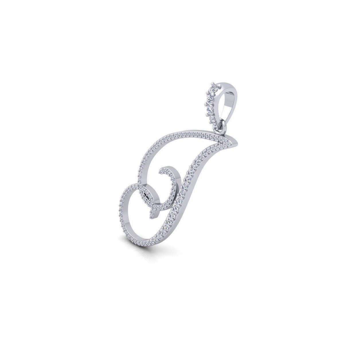 J Font Latter Pendent 3d Model and Render 3D print model 3D print model_8