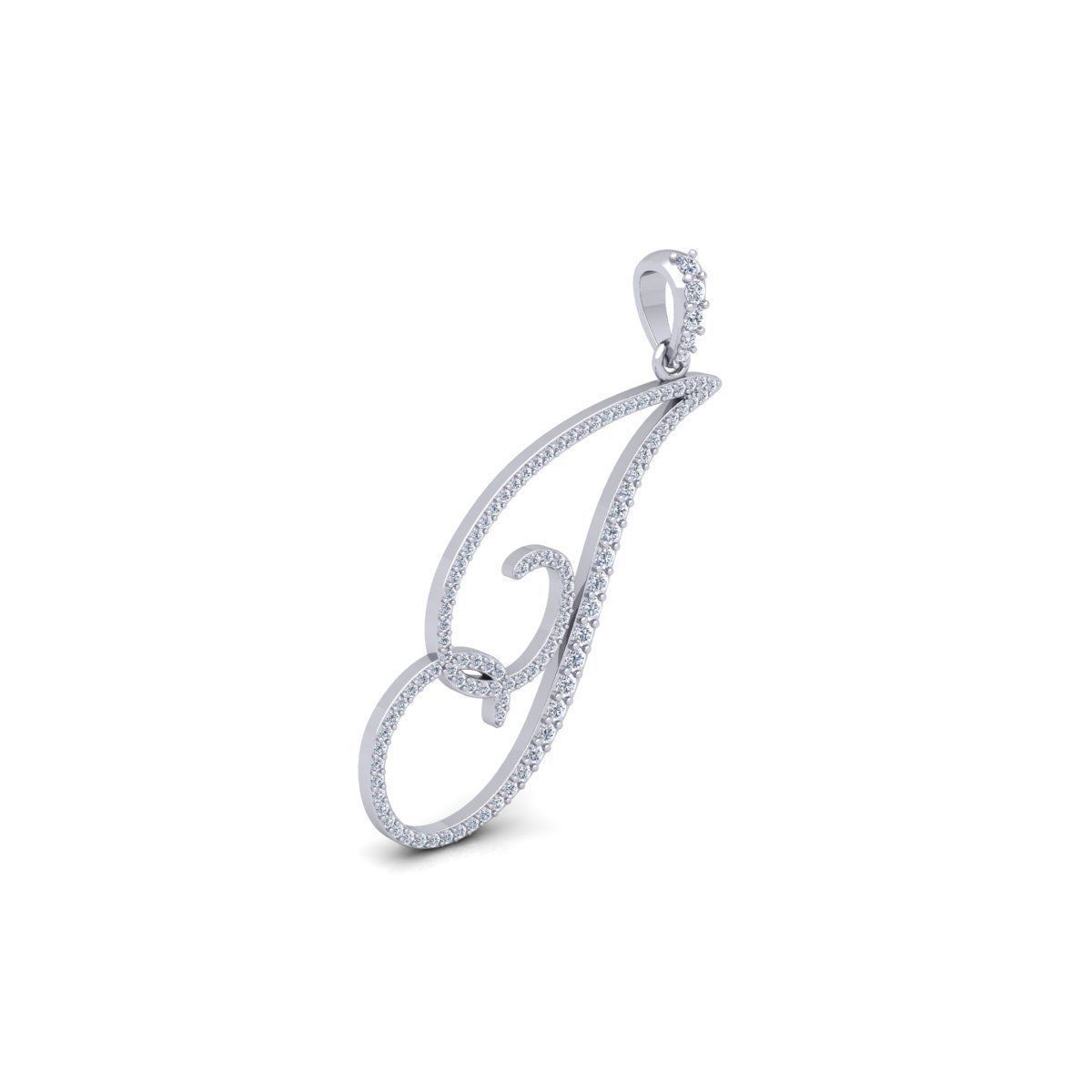 J Font Latter Pendent 3d Model and Render 3D print model 3D print model_5