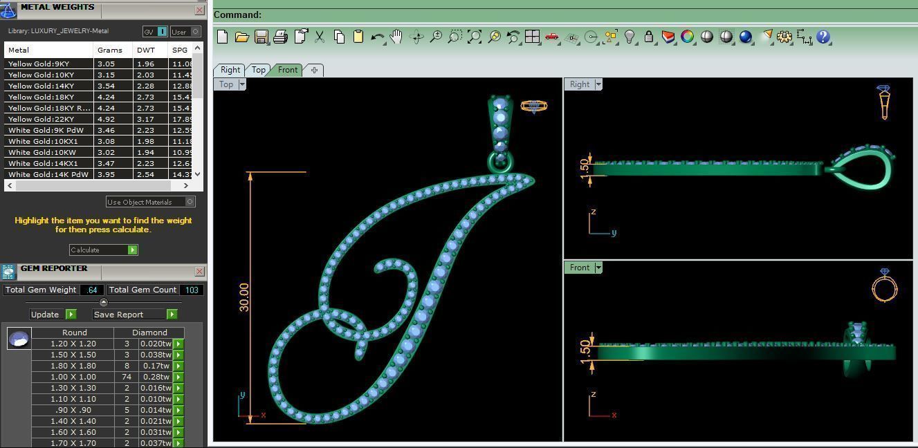J Font Latter Pendent 3d Model and Render 3D print model 3D print model_9
