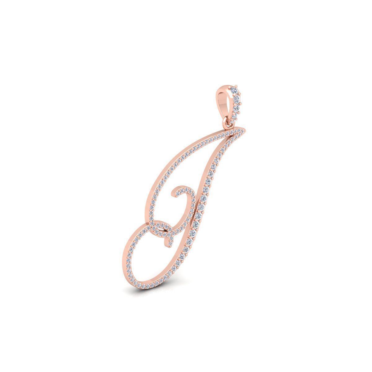 J Font Latter Pendent 3d Model and Render 3D print model 3D print model_4