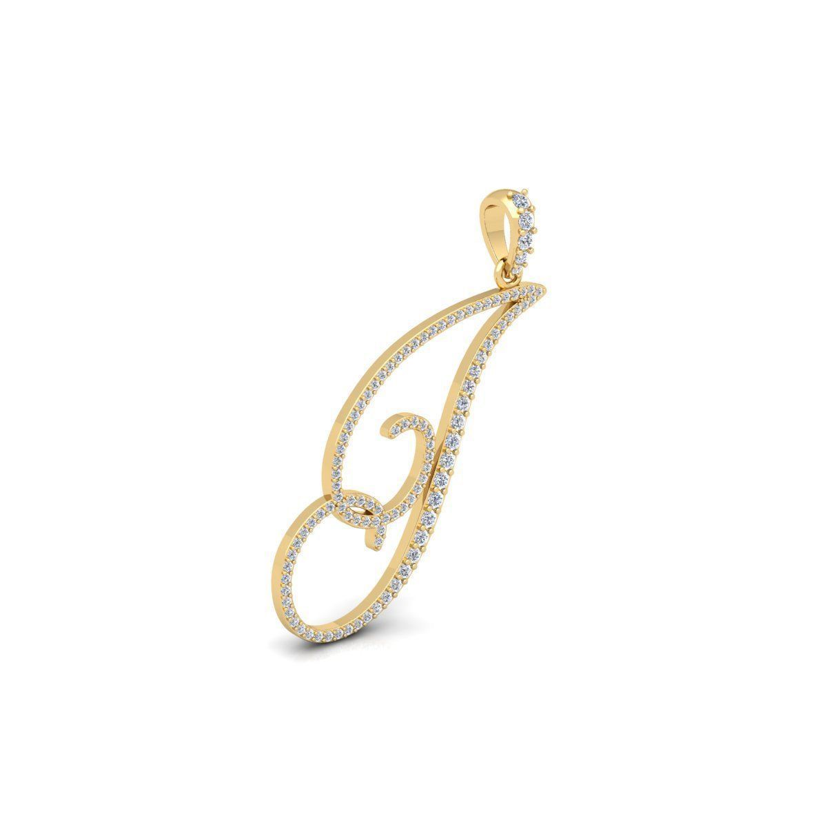 J Font Latter Pendent 3d Model and Render 3D print model 3D print model_3