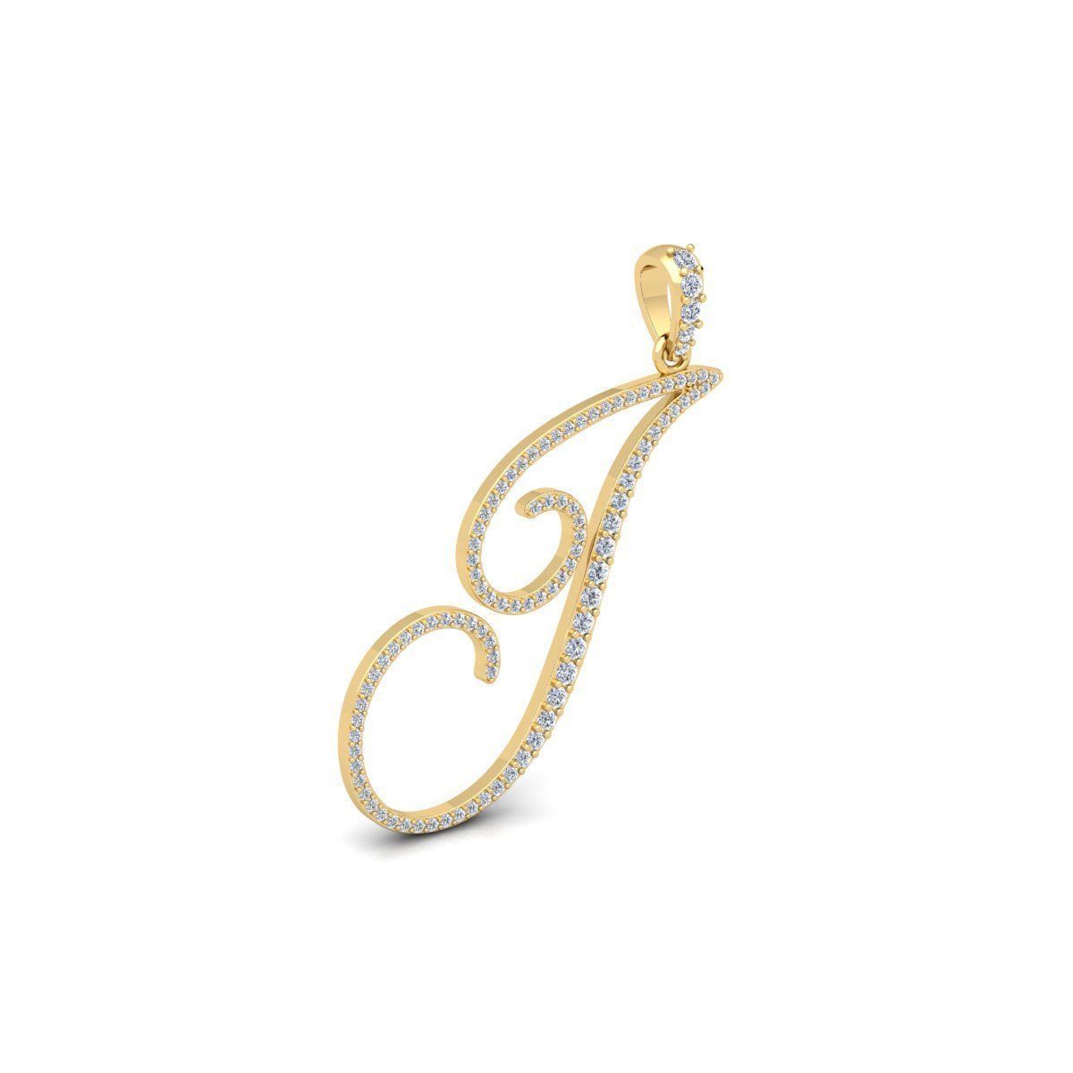 I Font Latter Pendent 3d Model and Render 3D print model 3D print model_3