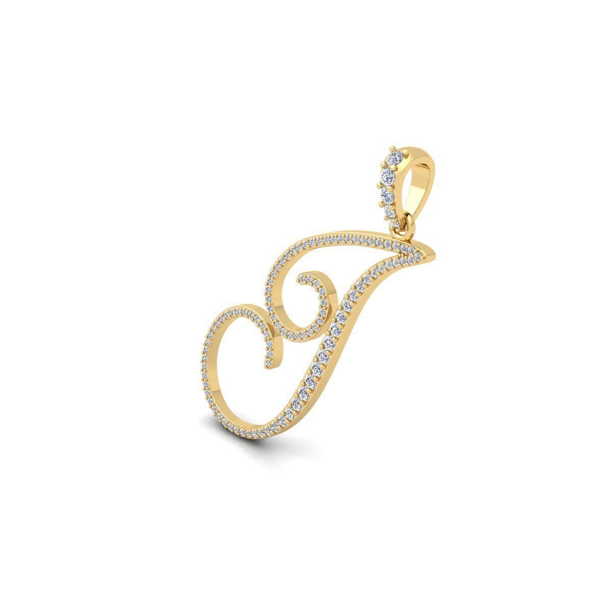 I Font Latter Pendent 3d Model and Render 3D print model 3D print model_6