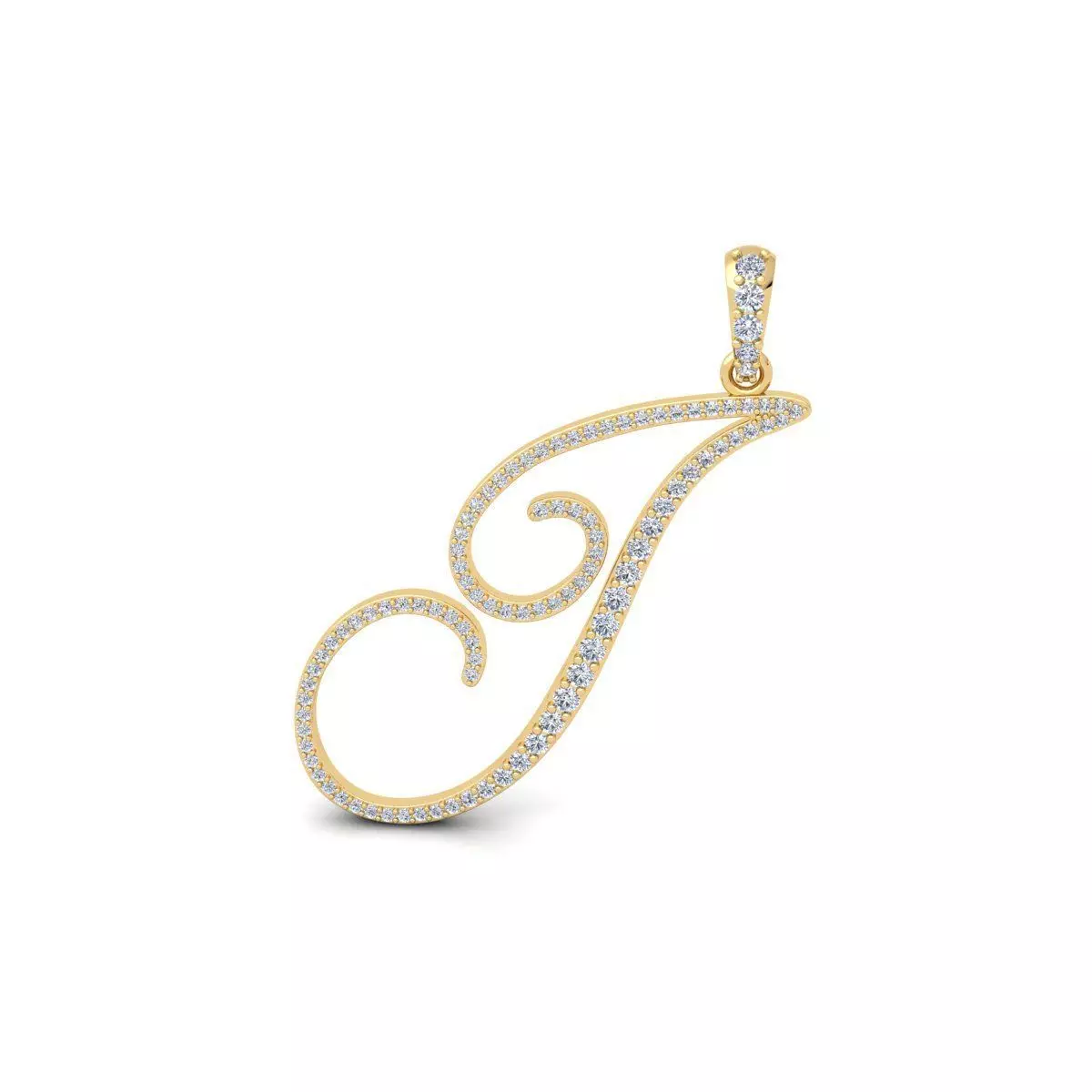 I Font Latter Pendent 3d Model and Render 3D print model 3D print model_0