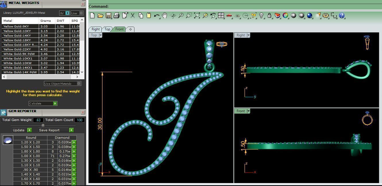 I Font Latter Pendent 3d Model and Render 3D print model 3D print model_9