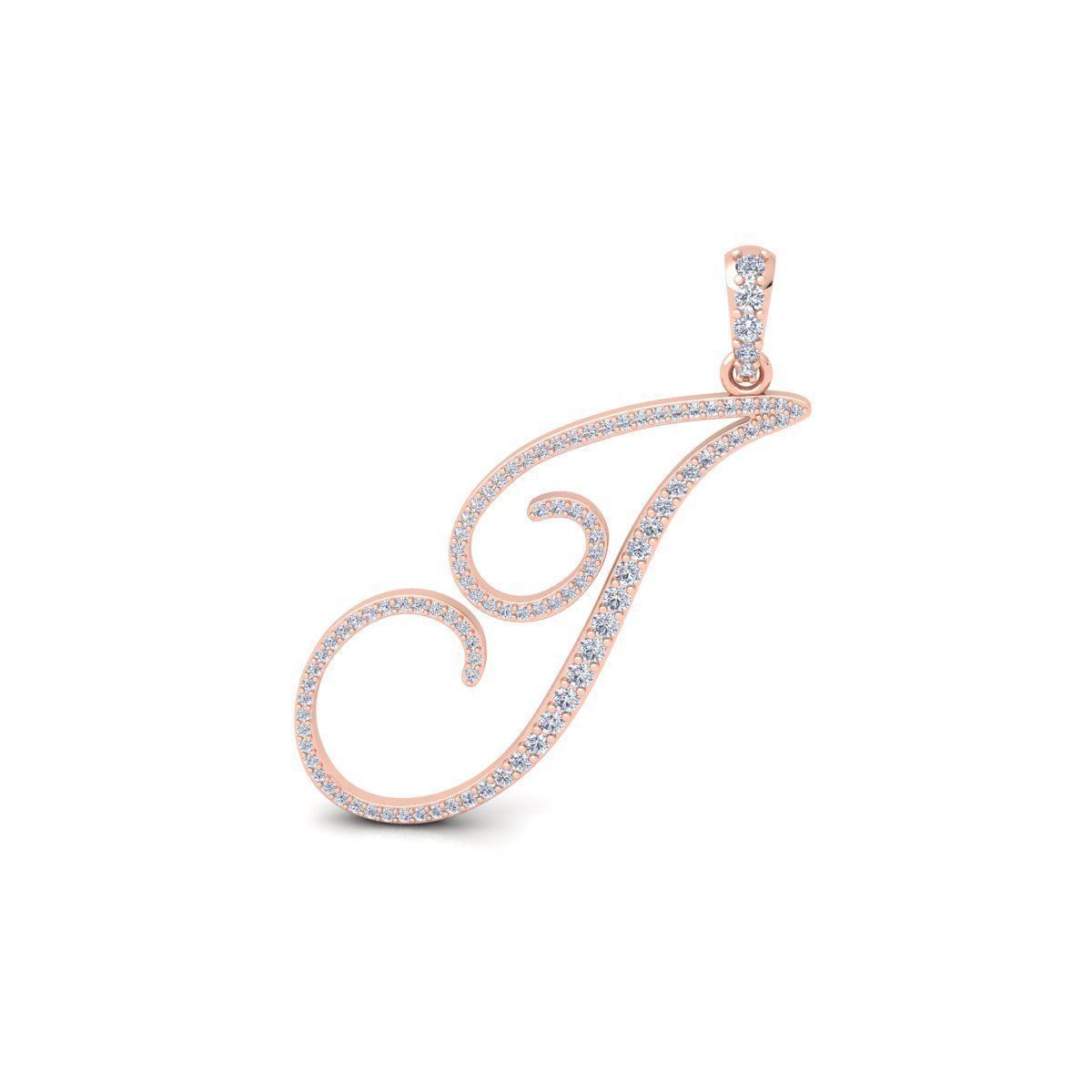 I Font Latter Pendent 3d Model and Render 3D print model 3D print model_1