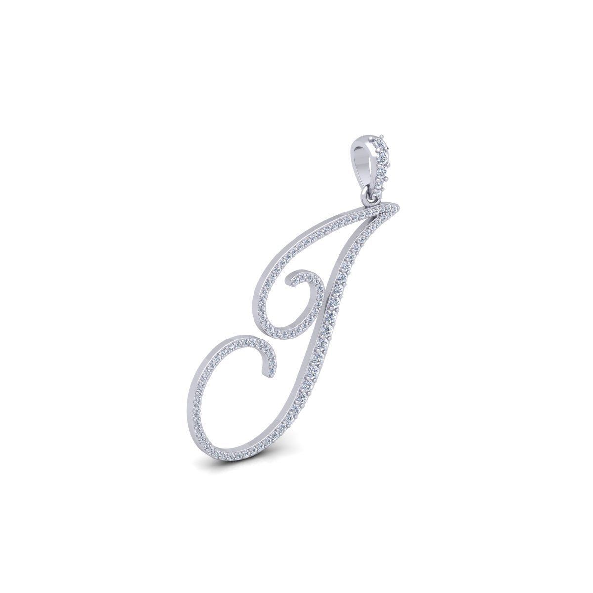 I Font Latter Pendent 3d Model and Render 3D print model 3D print model_5