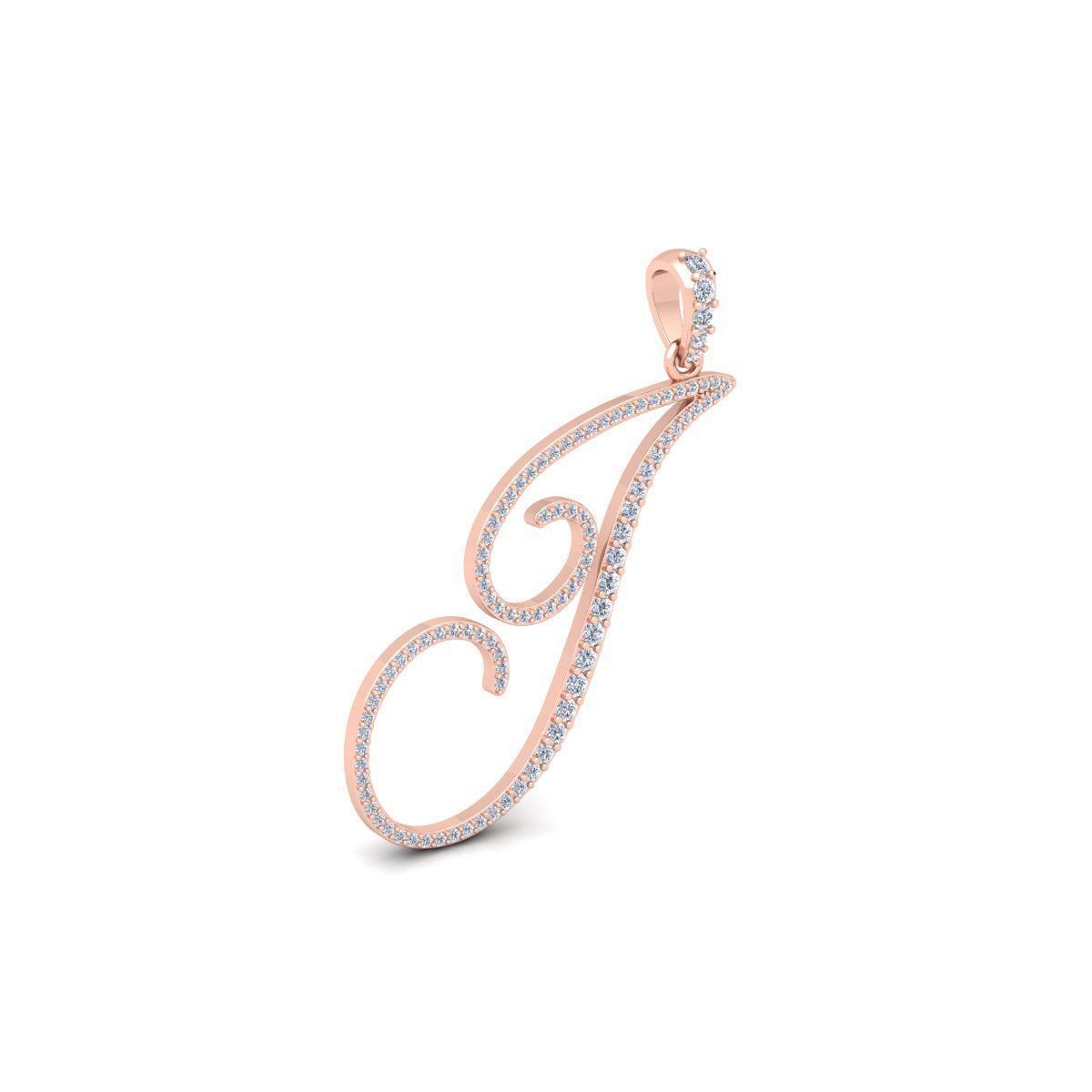 I Font Latter Pendent 3d Model and Render 3D print model 3D print model_4