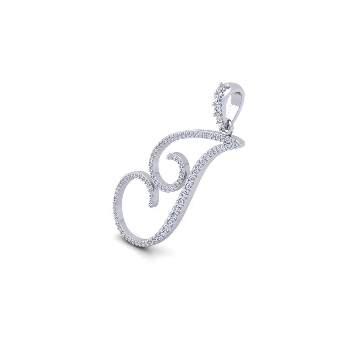 I Font Latter Pendent 3d Model and Render 3D print model 3D print model_8