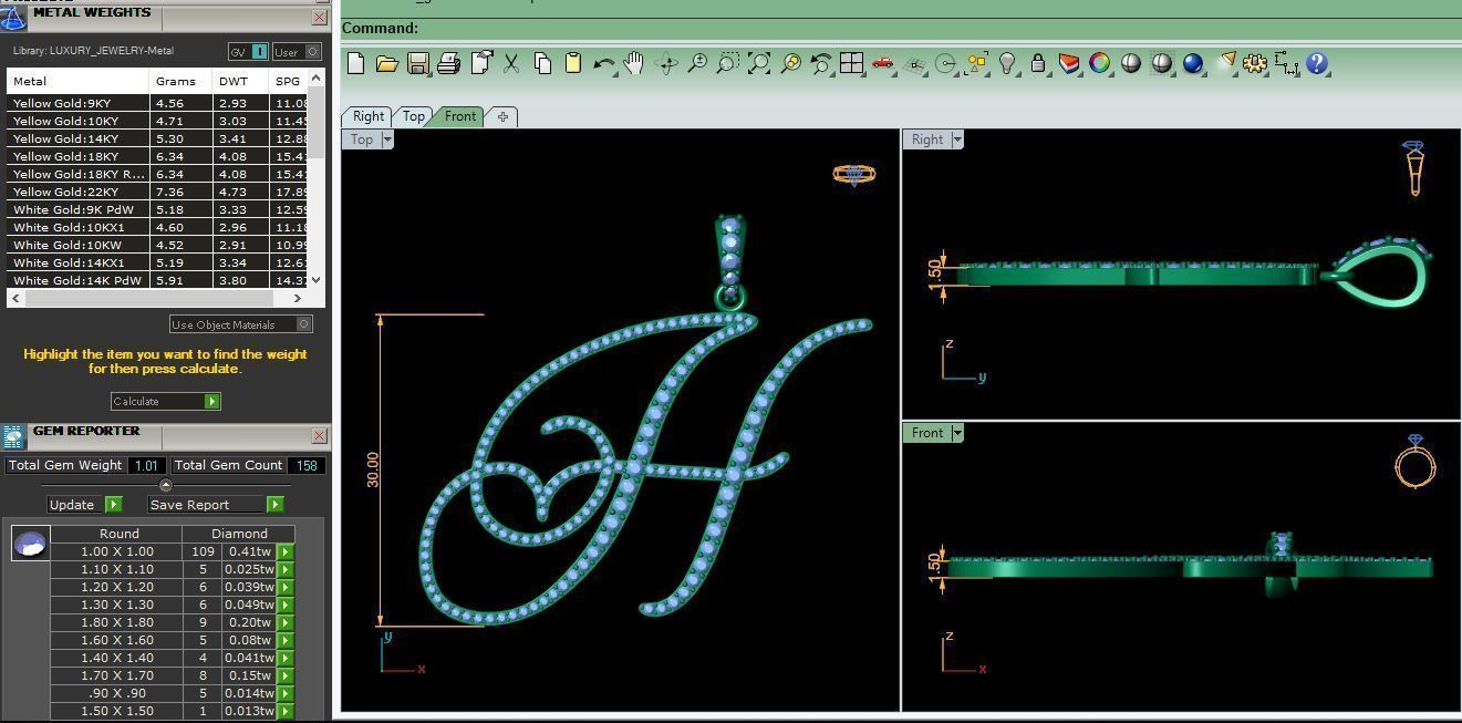 H Font Latter Pendent 3d Model and Render 3D print model 3D print model_9